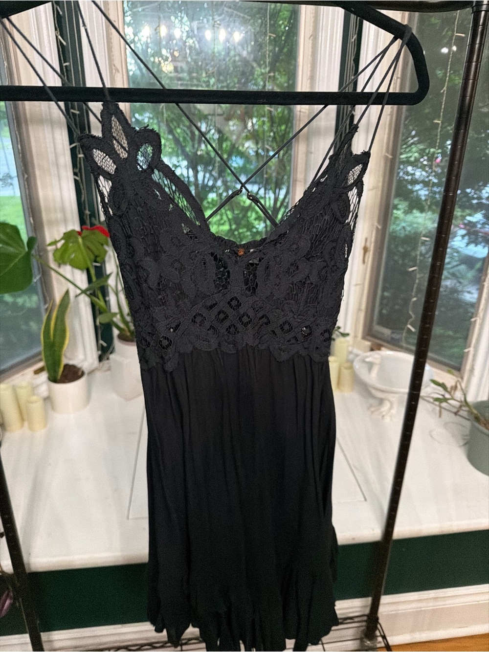 Free People Black Crochet Lace dress